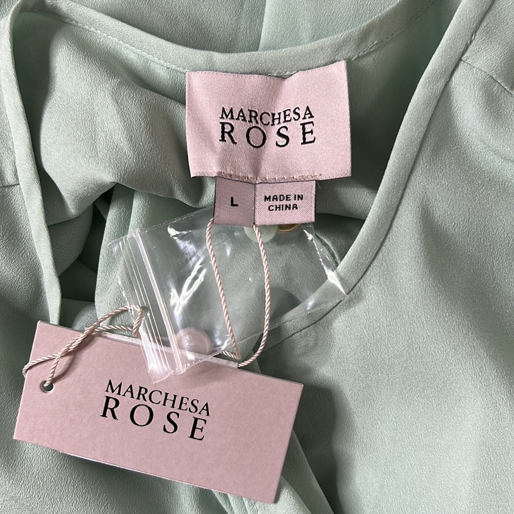 MARCHESA ROSE Ruffle Long Sleeve Blouse L - Picture 10 of 11